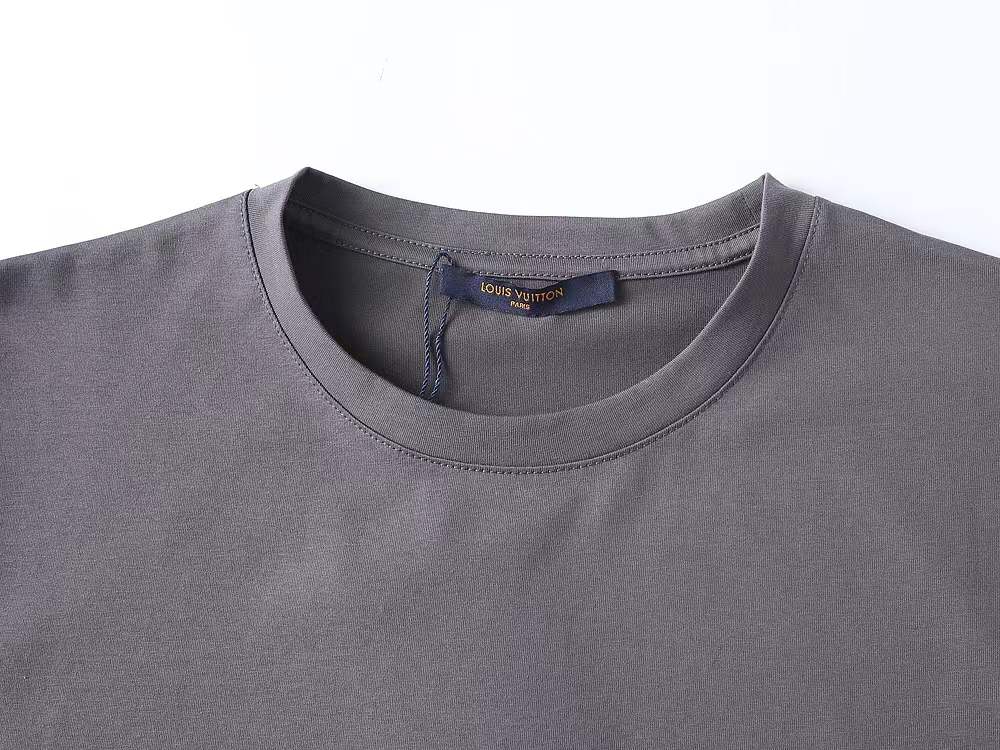 Fendi men's "Air Force Blue" cotton t-shirt with a small logo patch on the chest
