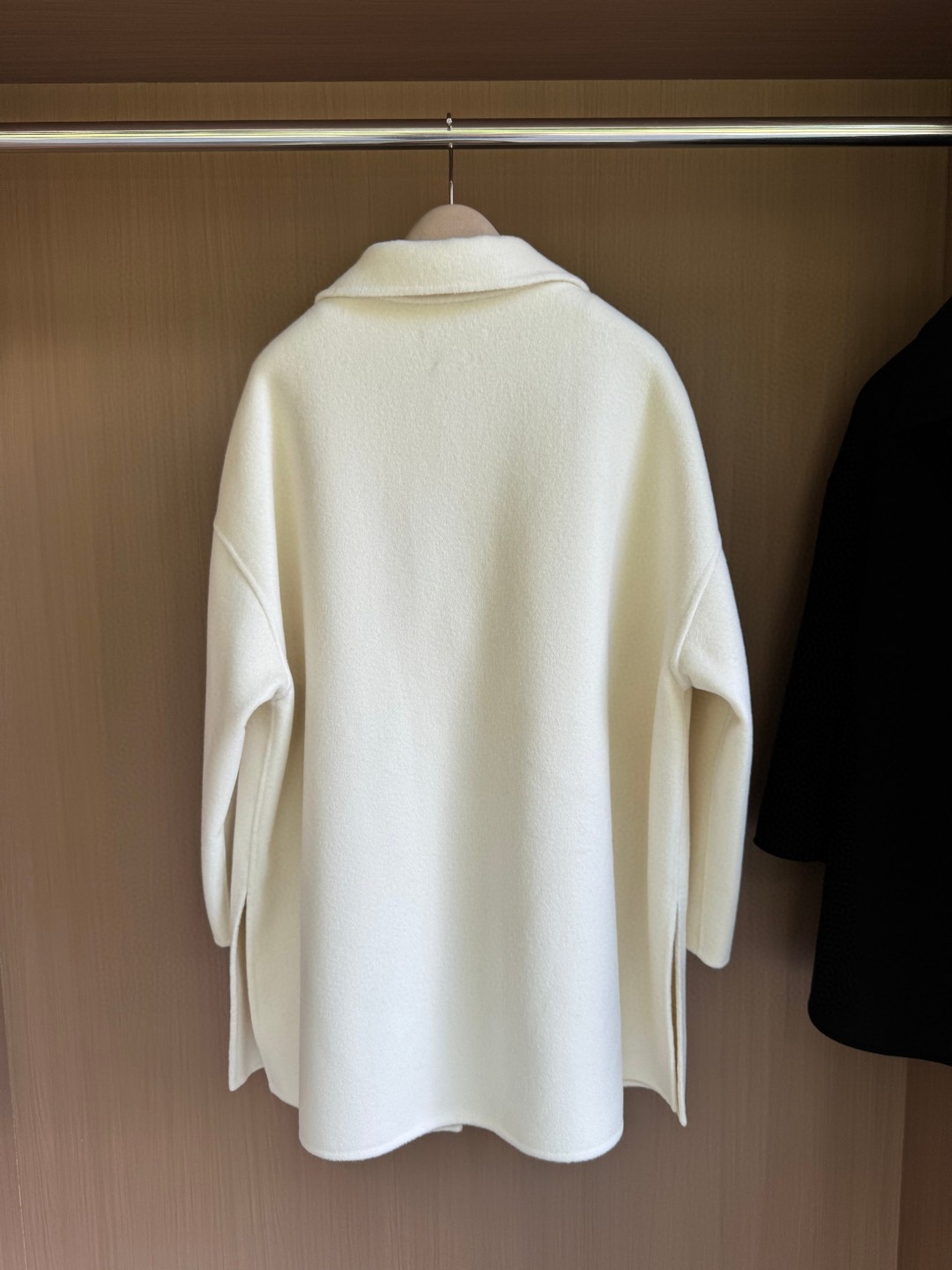 Loro Piana white double-faced cashmere shirt jacket