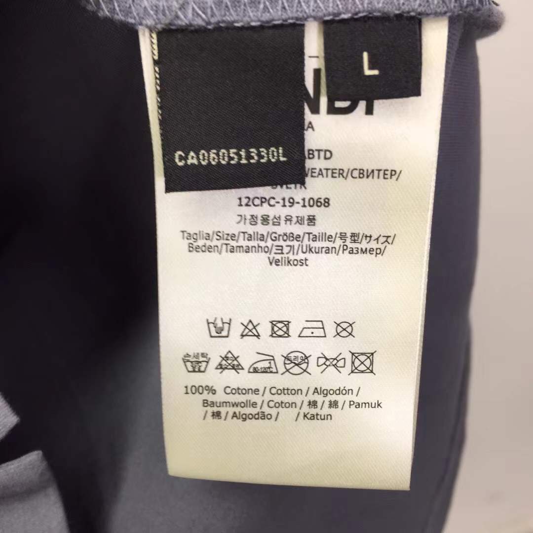 Fendi crew-neck t-shirt with the iconic "Bag Bugs" eye motif embroidered on the chest