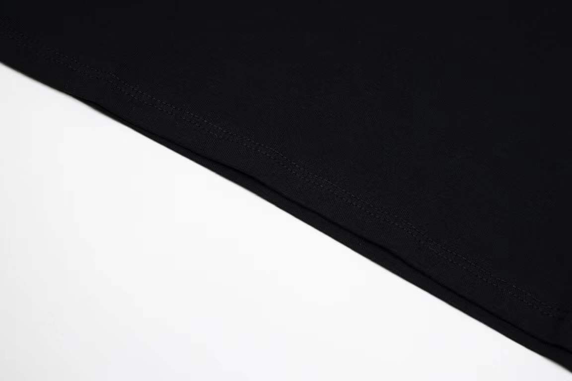 Balenciaga black cotton t-shirt with a blue denim slipper graphic print