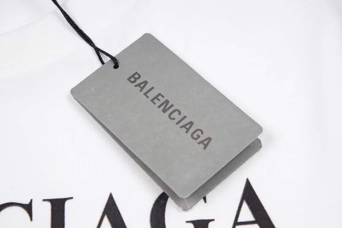Balenciaga logo-print cotton T-shirt graphic of denim slides