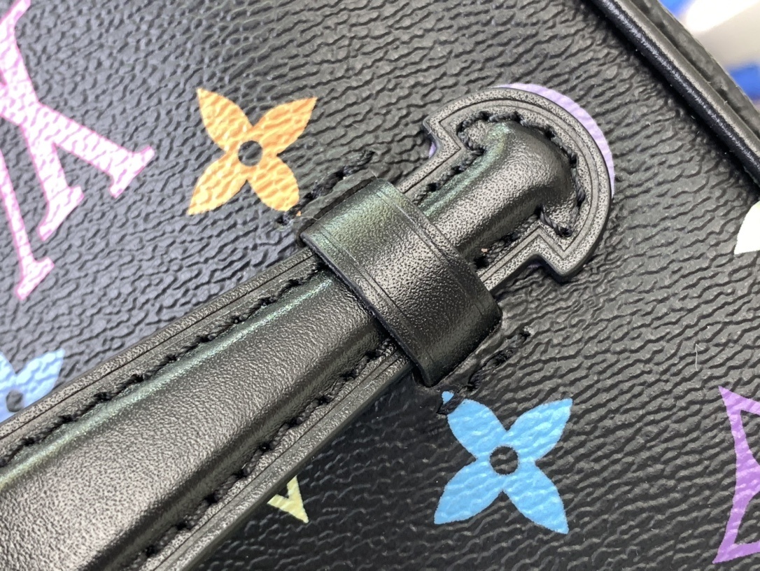 LV x Takashi Murakami Nice Mini Toiletry bag in black multicolour monogram canvas