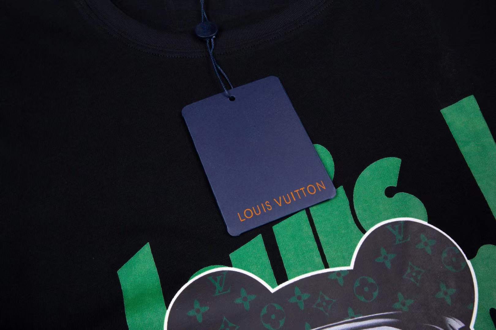 LV Teddy Bear T-Shirt in black cotton