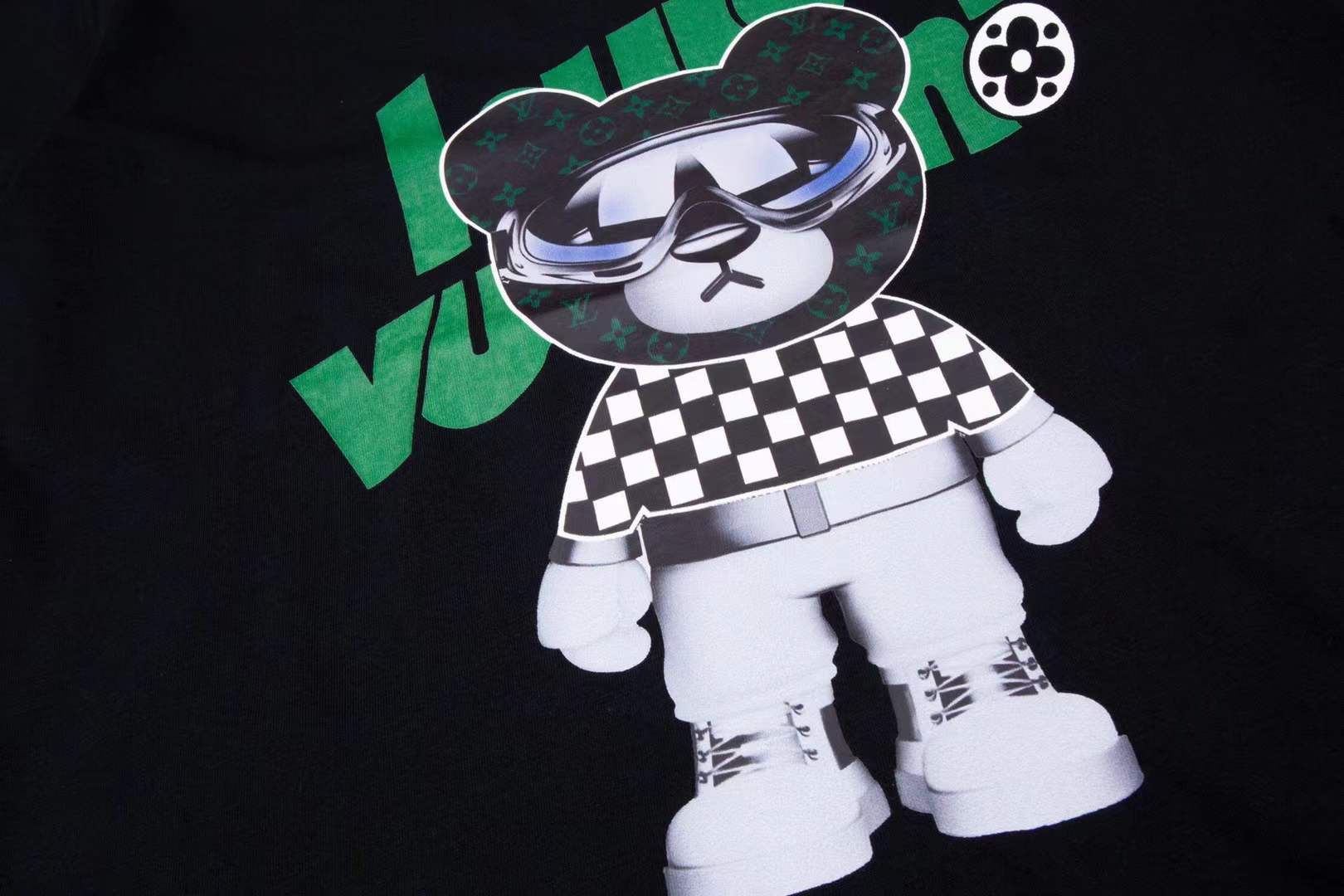 LV Teddy Bear T-Shirt in black cotton