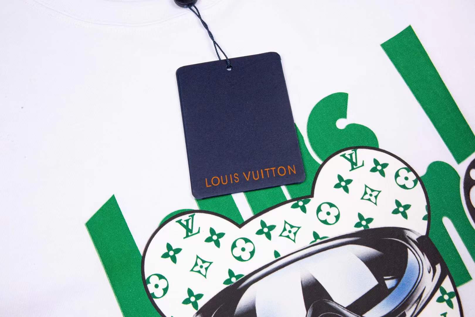 LV men's t-shirt with a graphic teddy bear print