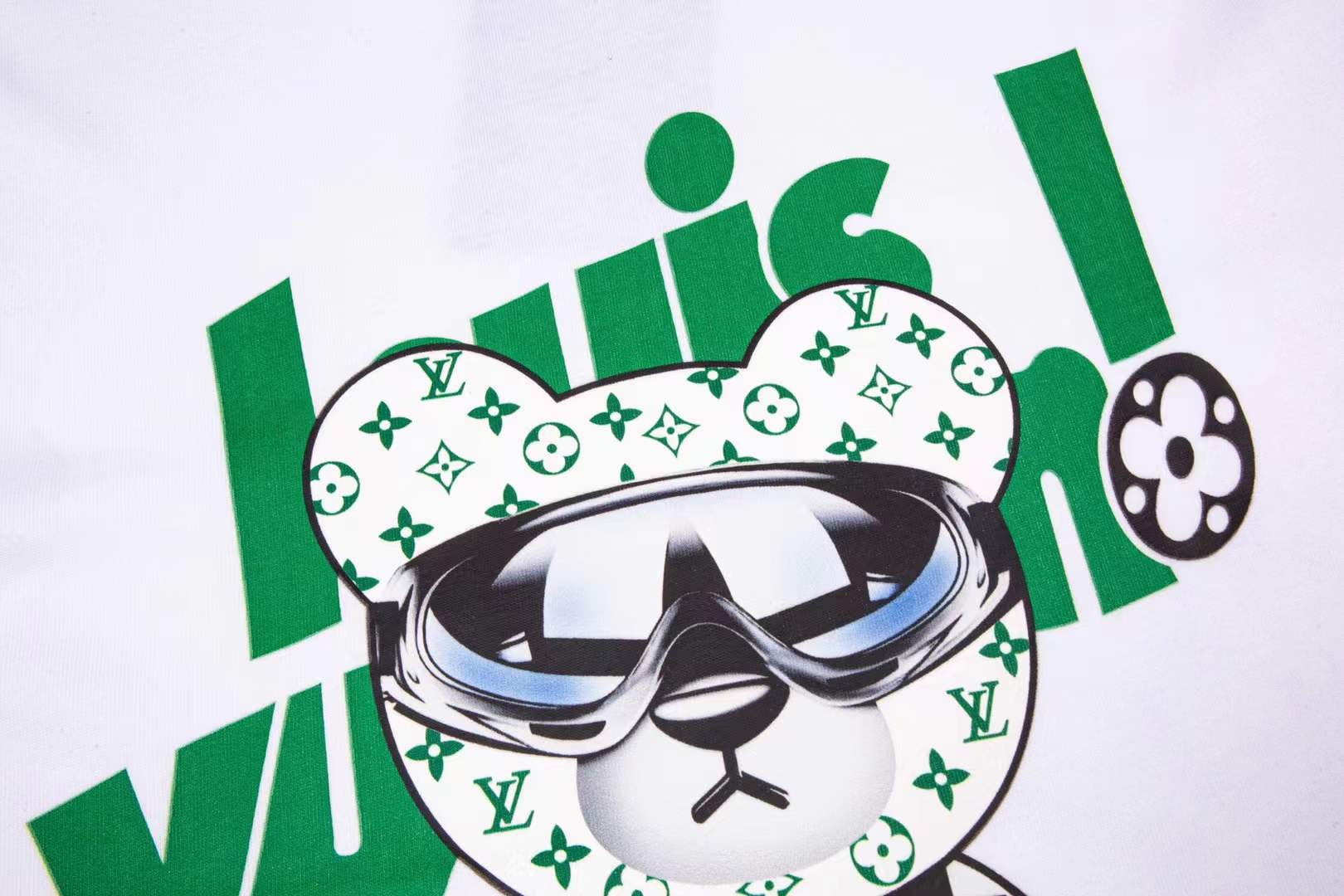 LV men's t-shirt with a graphic teddy bear print