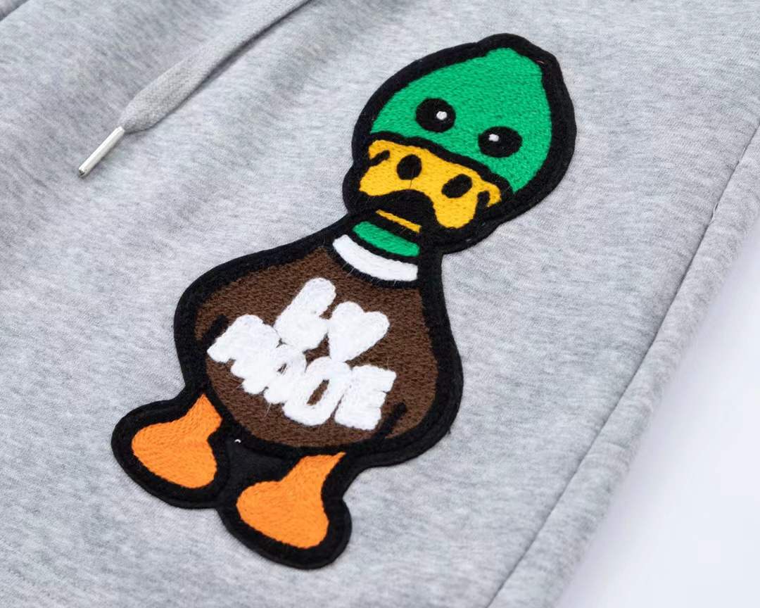 LV Kids Duck Chenille cotton shorts in grey