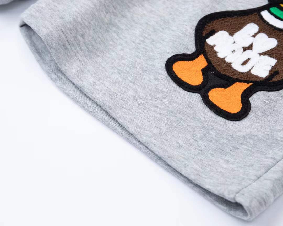 LV Kids Duck Chenille cotton shorts in grey