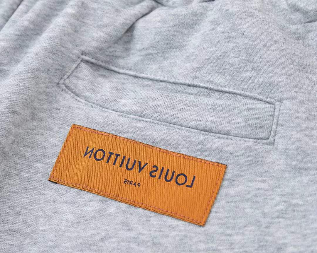 LV Kids Duck Chenille cotton shorts in grey