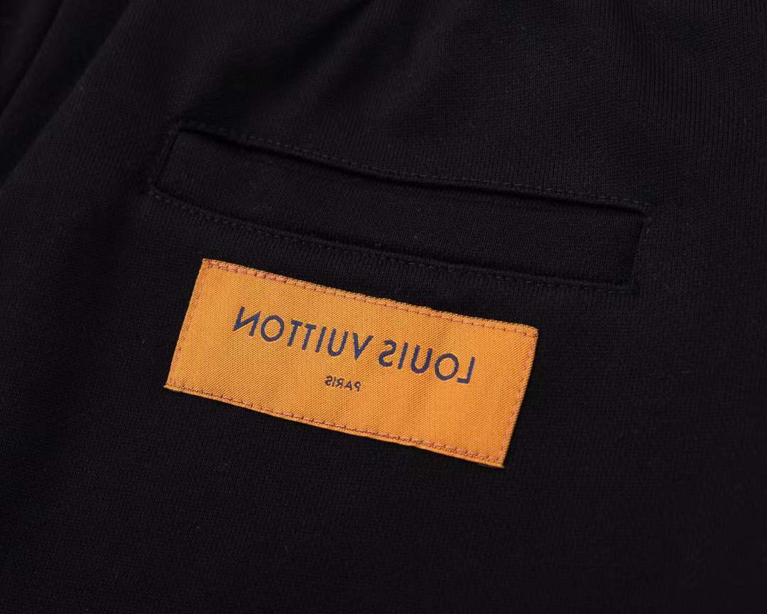 LV black pair of Reason Clothing Men's Legend Chenille Patch Shorts