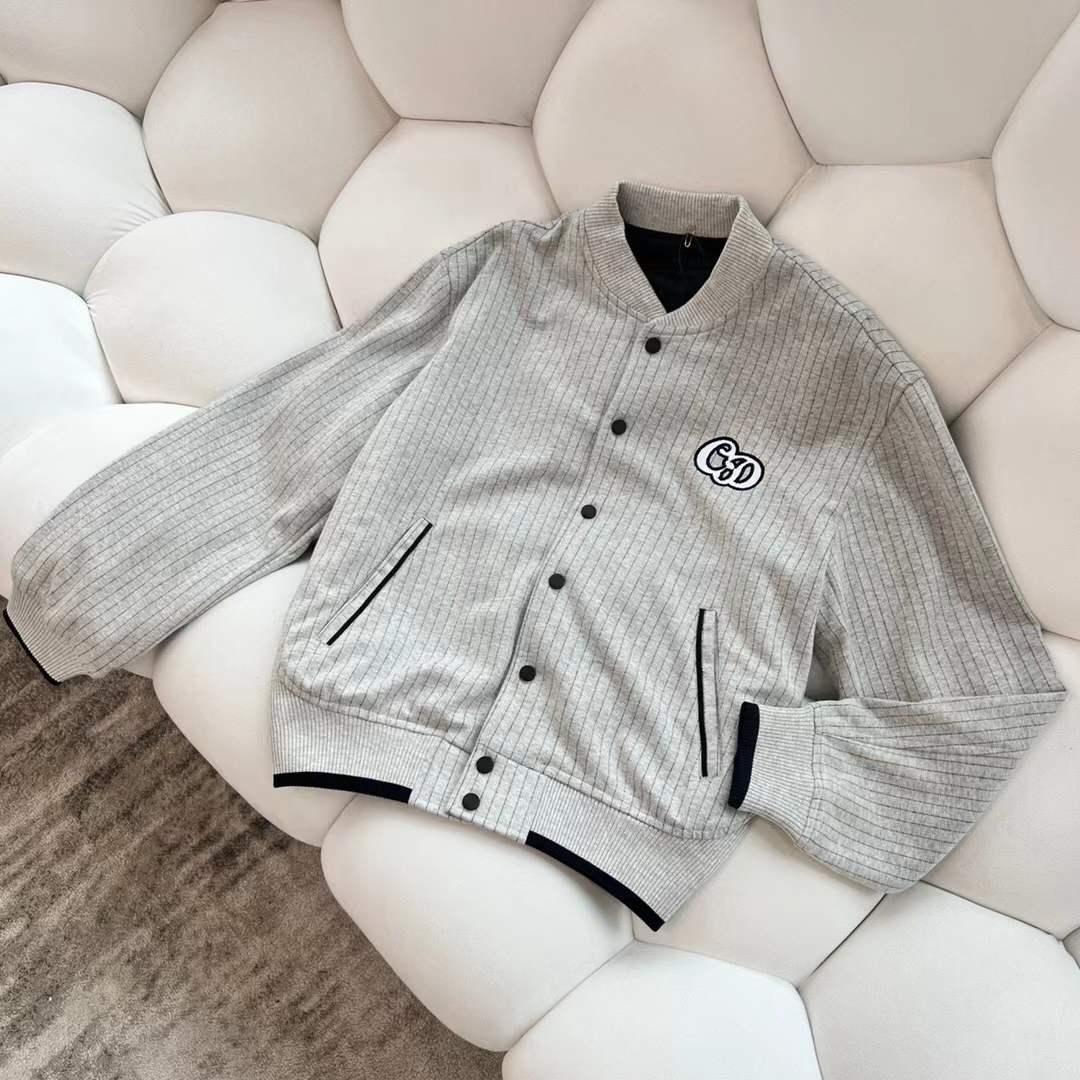 Dior Men 2022 Atelier Varsity Jacket in grey
