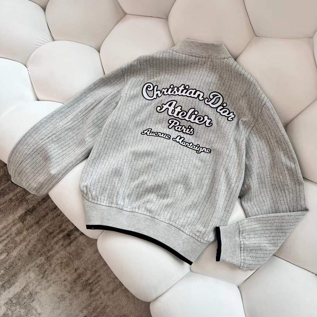 Dior Men 2022 Atelier Varsity Jacket in grey