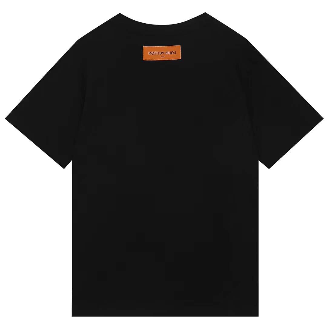 LV Glow Signature short sleeve youth blouse in black with a green LV logo