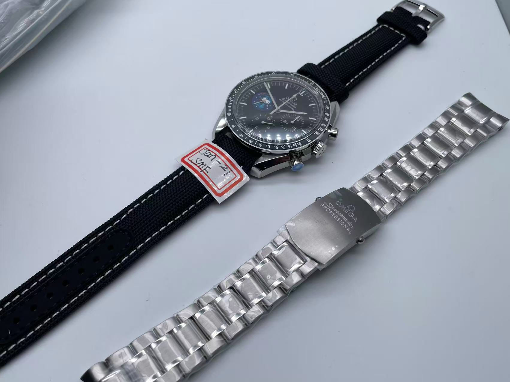 Speedmaster Professional Snoopy SS SMF 1:1 Best Edition BlackDial On Black Nylon Strap A3861(Free SS Bracelet) $488