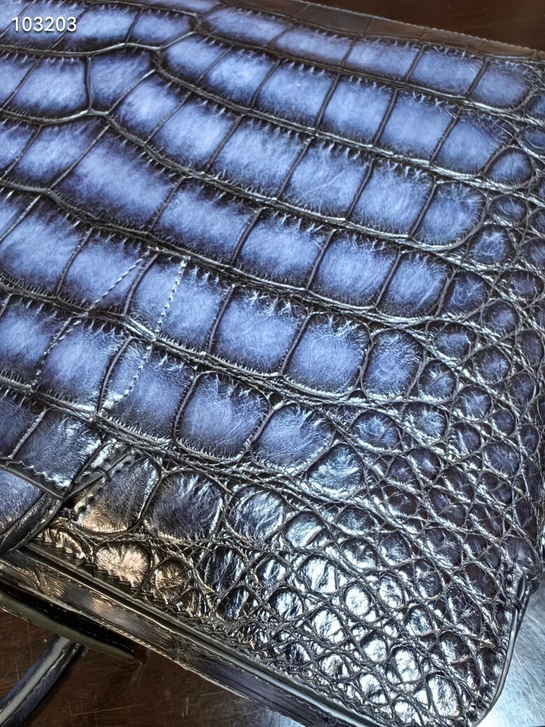 Berluti genuine crocodile or alligator skin leather briefcase.