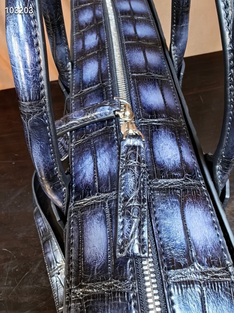 Berluti genuine crocodile or alligator skin leather briefcase.