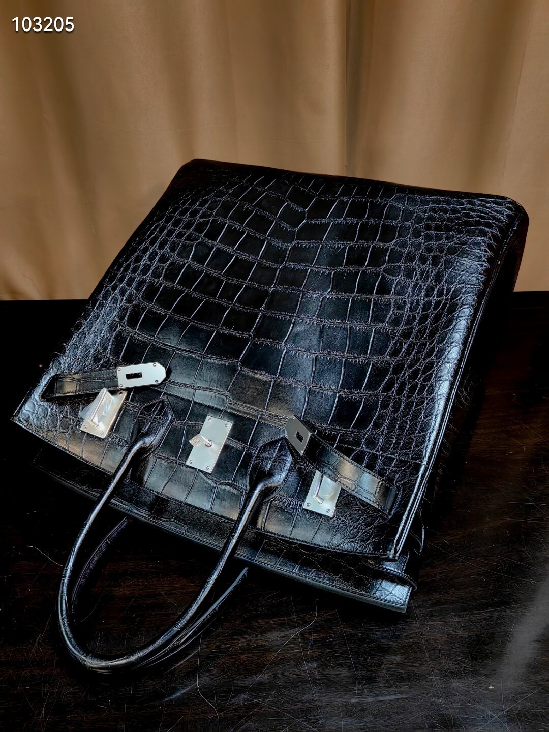 Hermès Haut à Courroies (HAC) bag made from crocodile or alligator skin