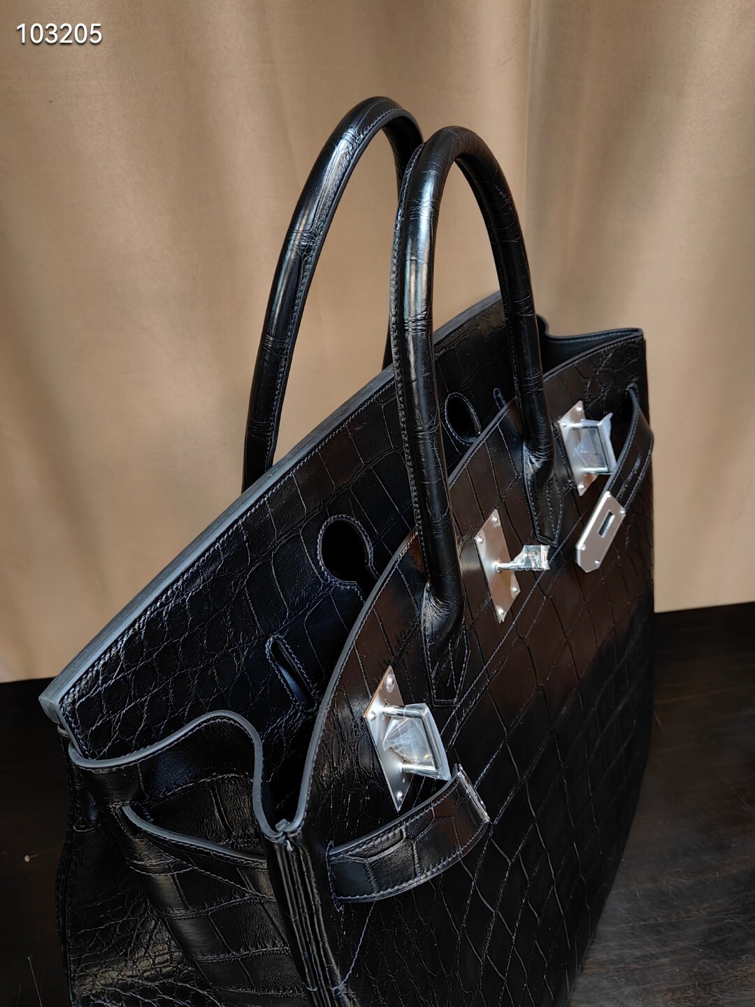 Hermès Haut à Courroies (HAC) bag made from crocodile or alligator skin