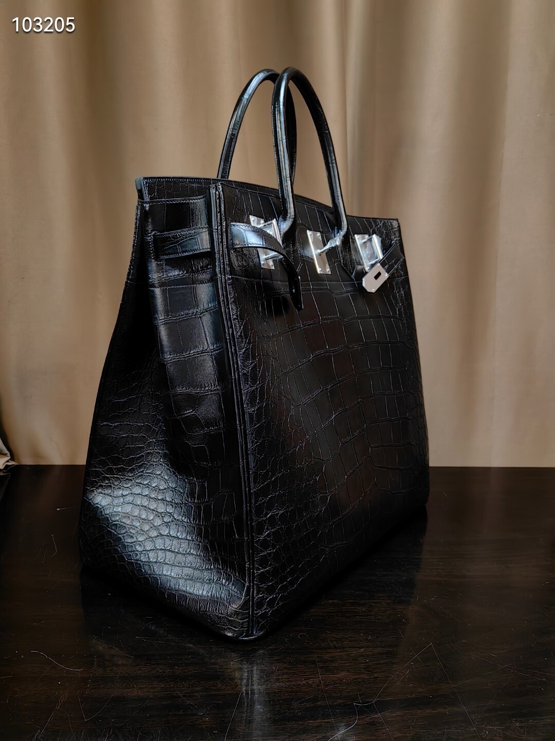 Hermès Haut à Courroies (HAC) bag made from crocodile or alligator skin