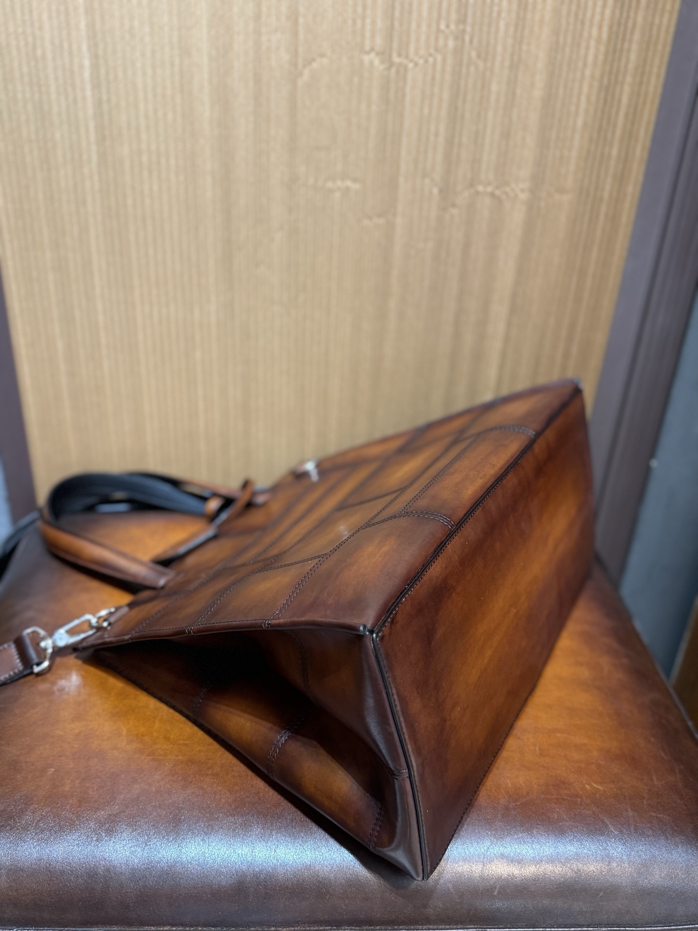 Berluti Luti 38 patchwork Venezia leather tote bag