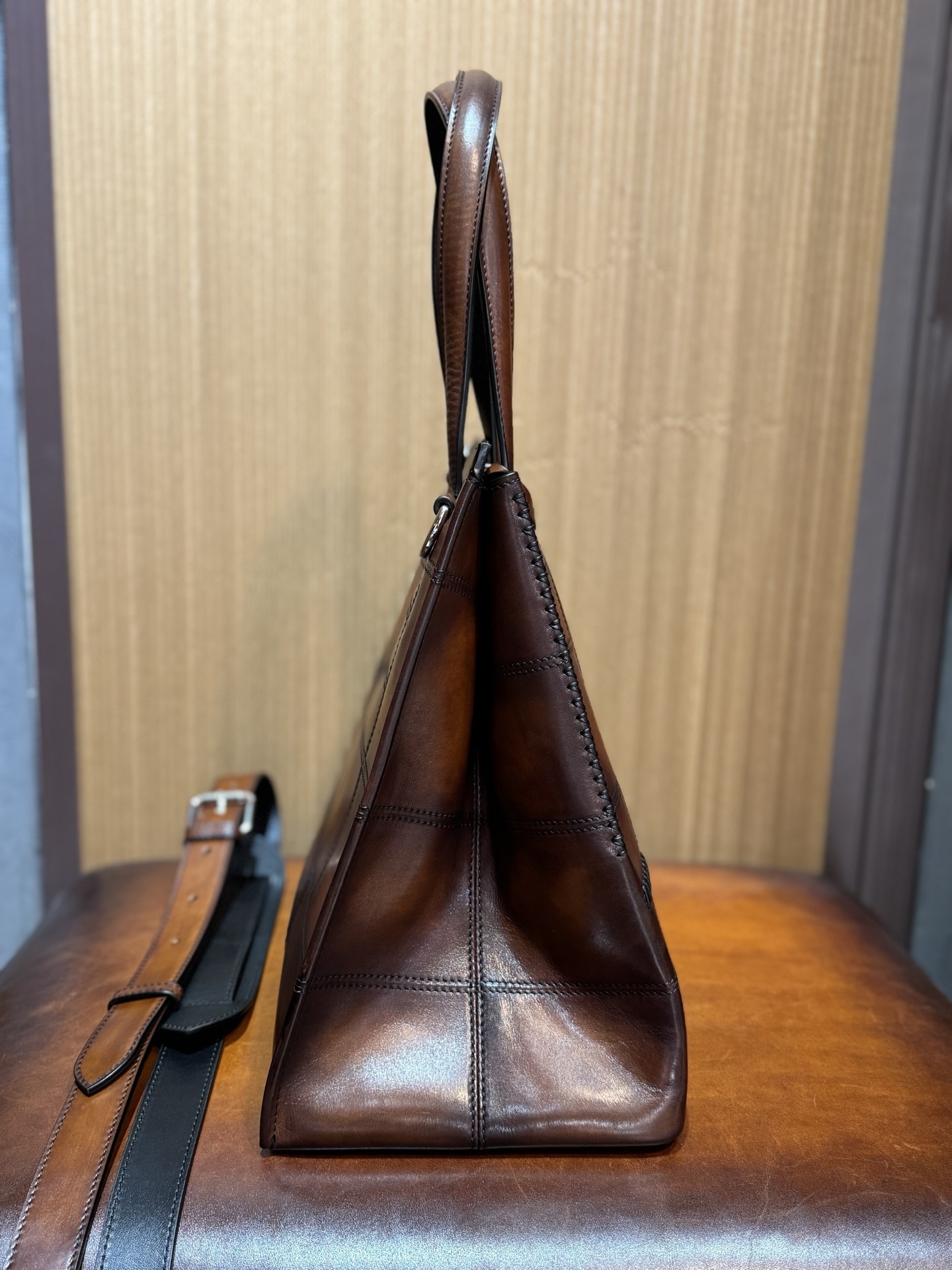 Berluti Luti 38 patchwork Venezia leather tote bag