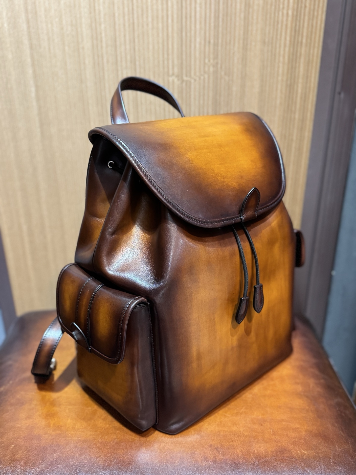 Berluti Horizon Scritto leather backpack.