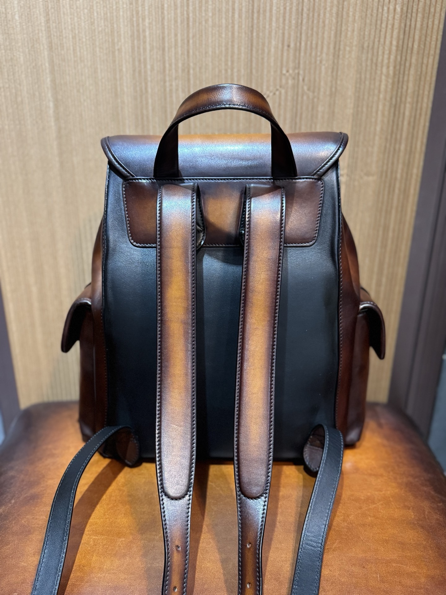 Berluti Horizon Scritto leather backpack.