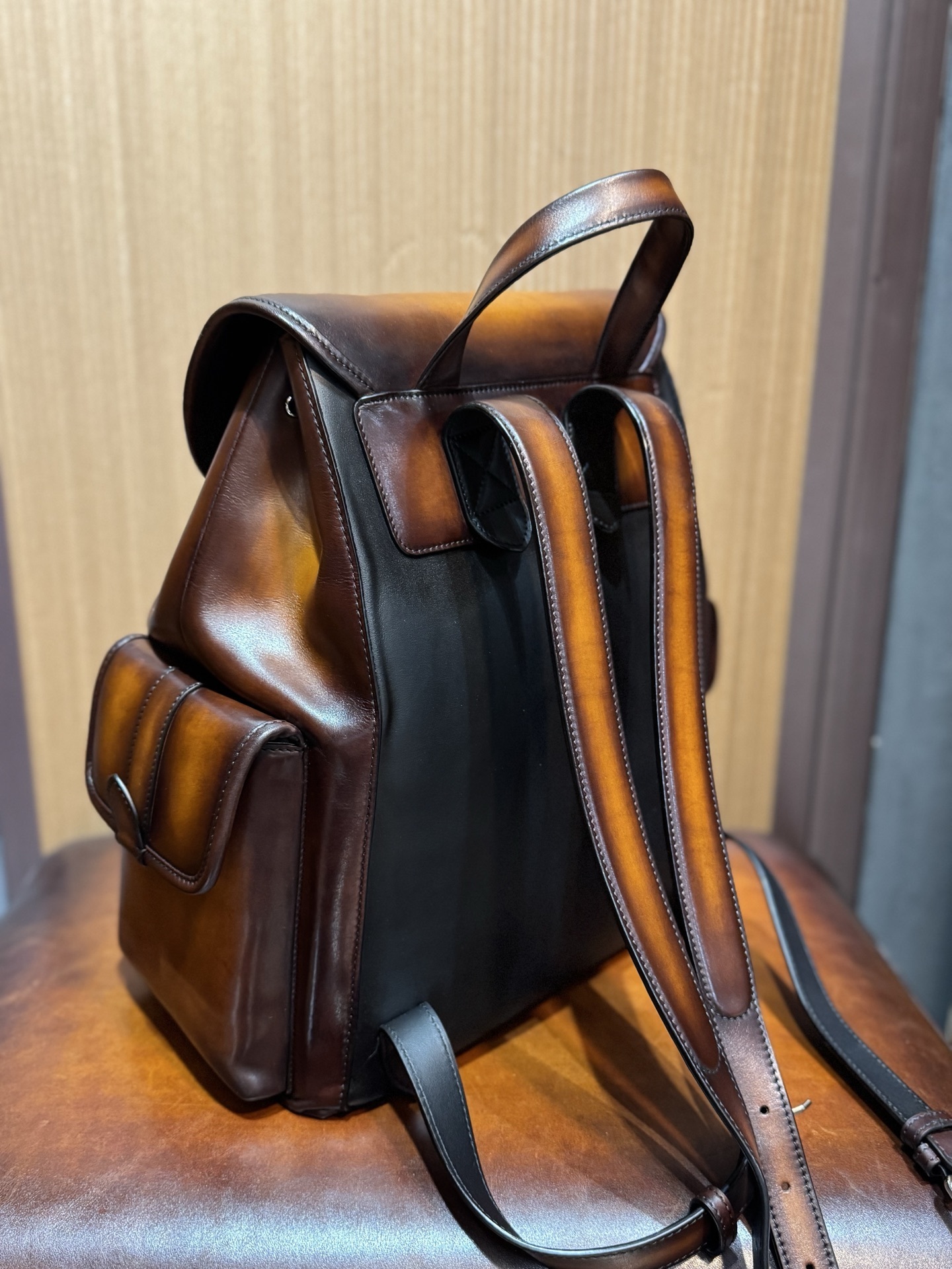 Berluti Horizon Scritto leather backpack.