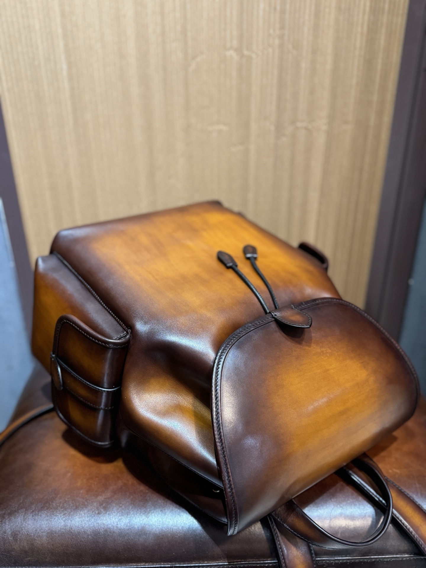 Berluti Horizon Scritto leather backpack.