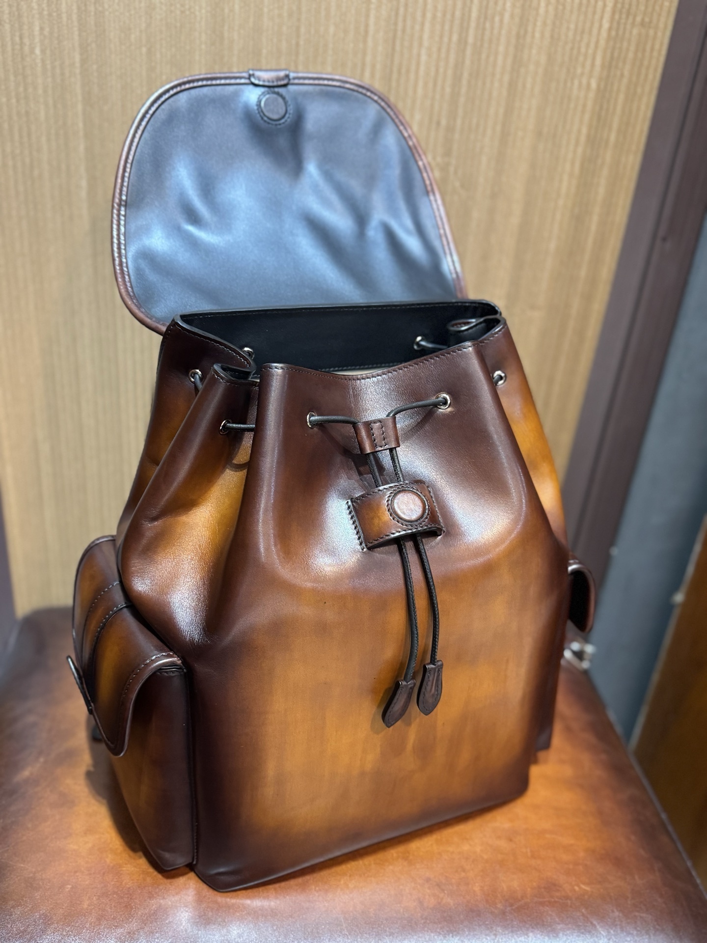 Berluti Horizon Scritto leather backpack.