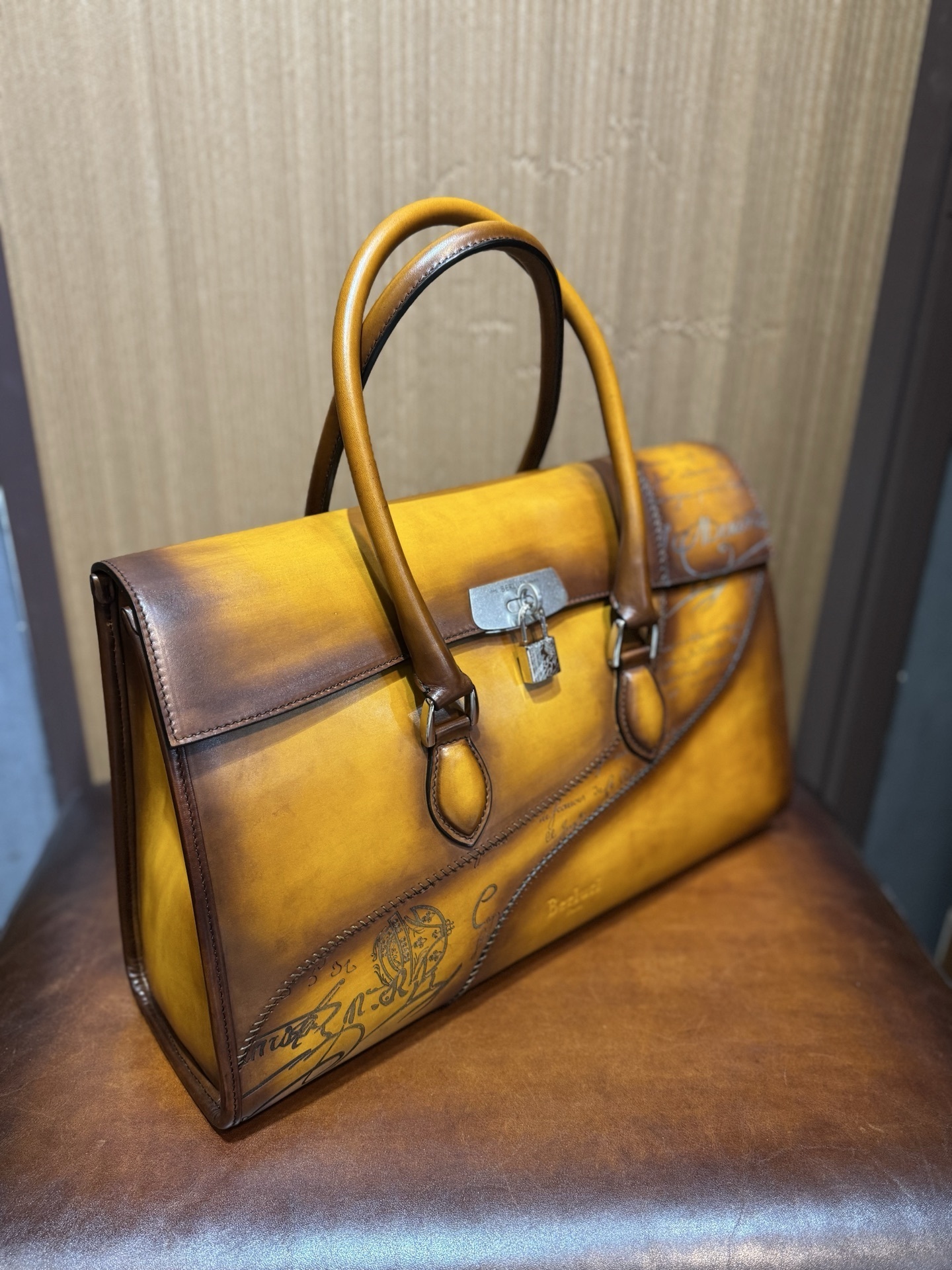 Berluti E'Mio Scritto leather briefcase