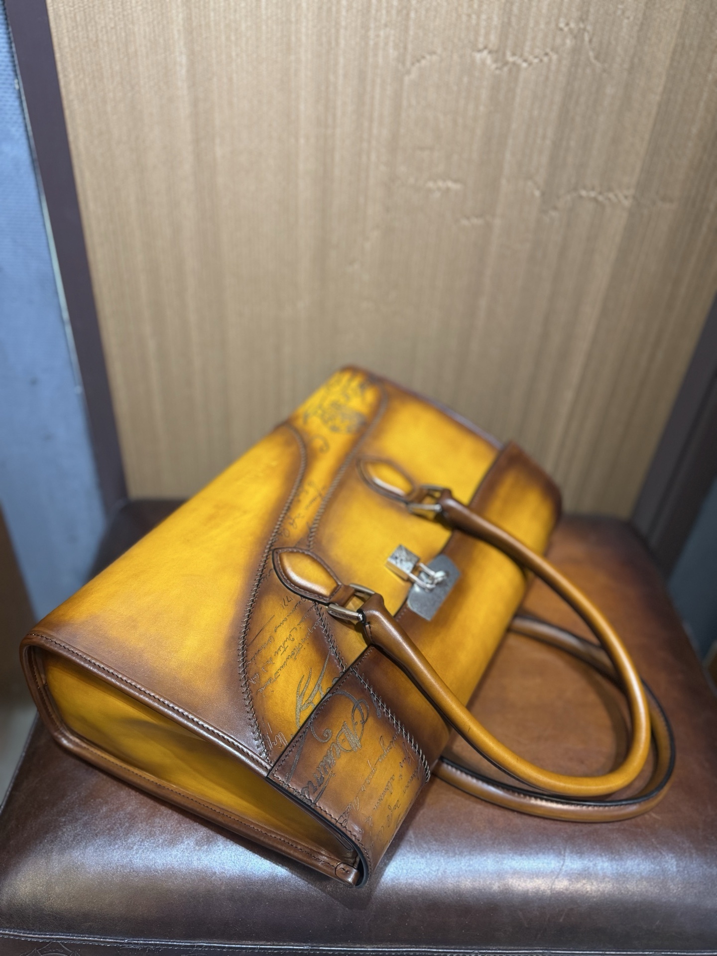 Berluti E'Mio Scritto leather briefcase