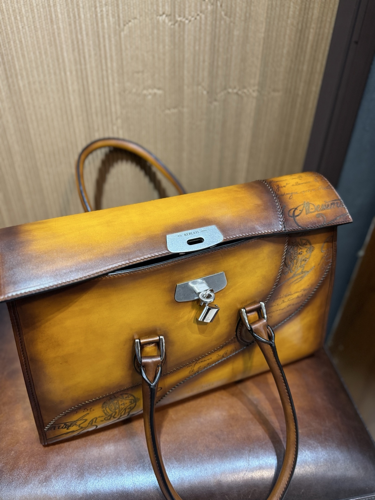 Berluti E'Mio Scritto leather briefcase