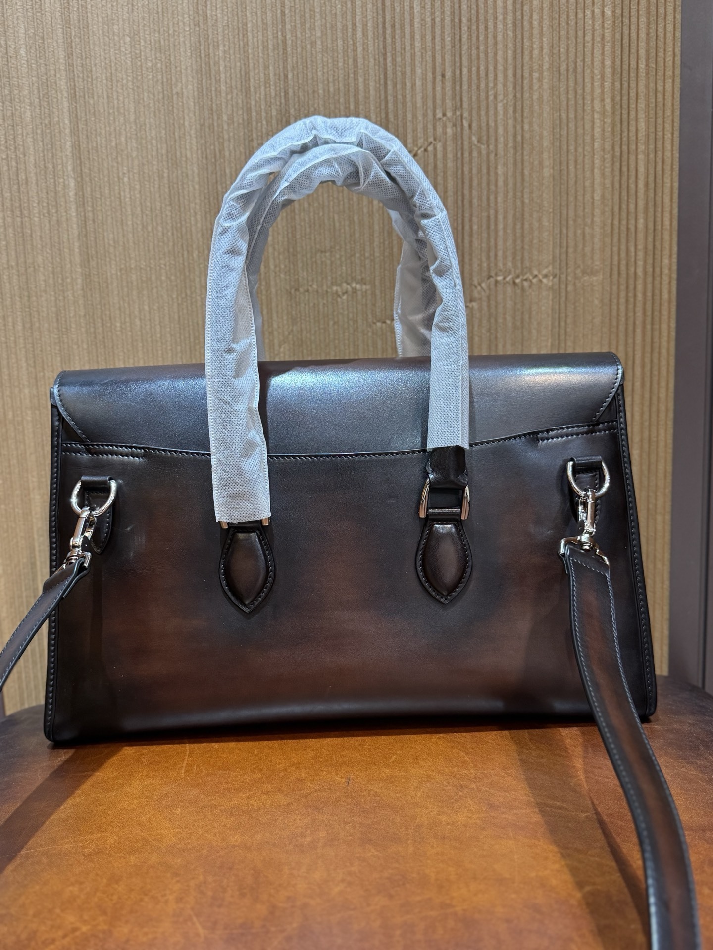Berluti E'mio Scritto leather briefcase in Cacao Intenso