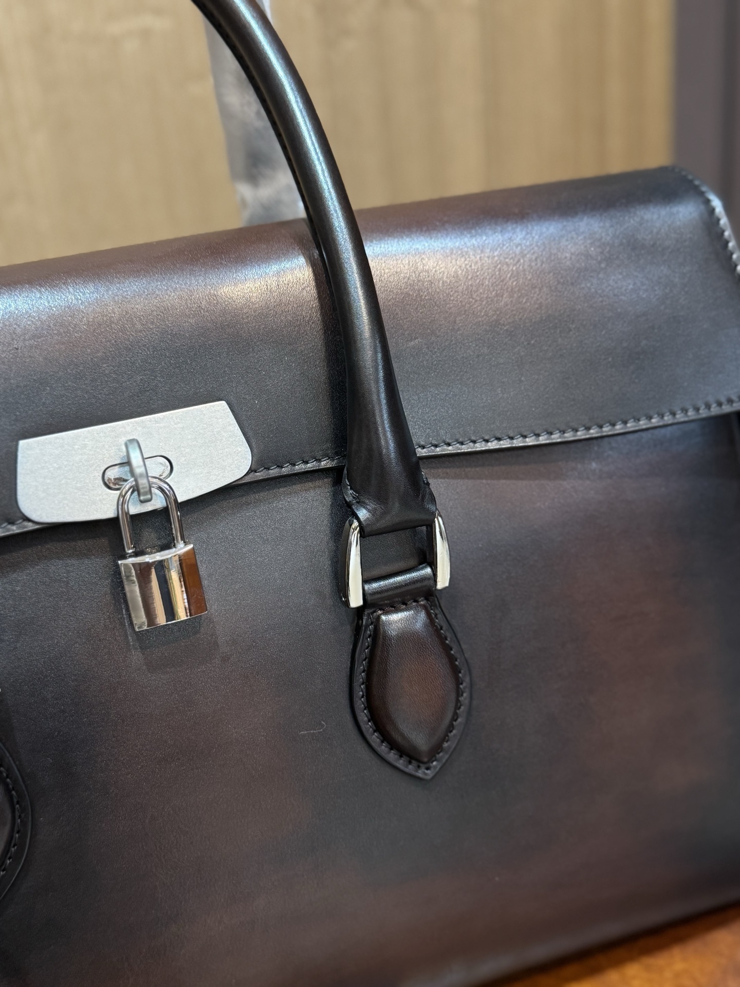 Berluti E'mio Scritto leather briefcase in Cacao Intenso