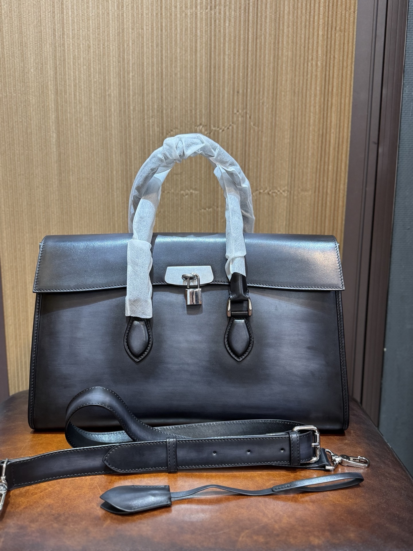 Berluti E'Mio Scritto leather briefcase in Cacao Intenso