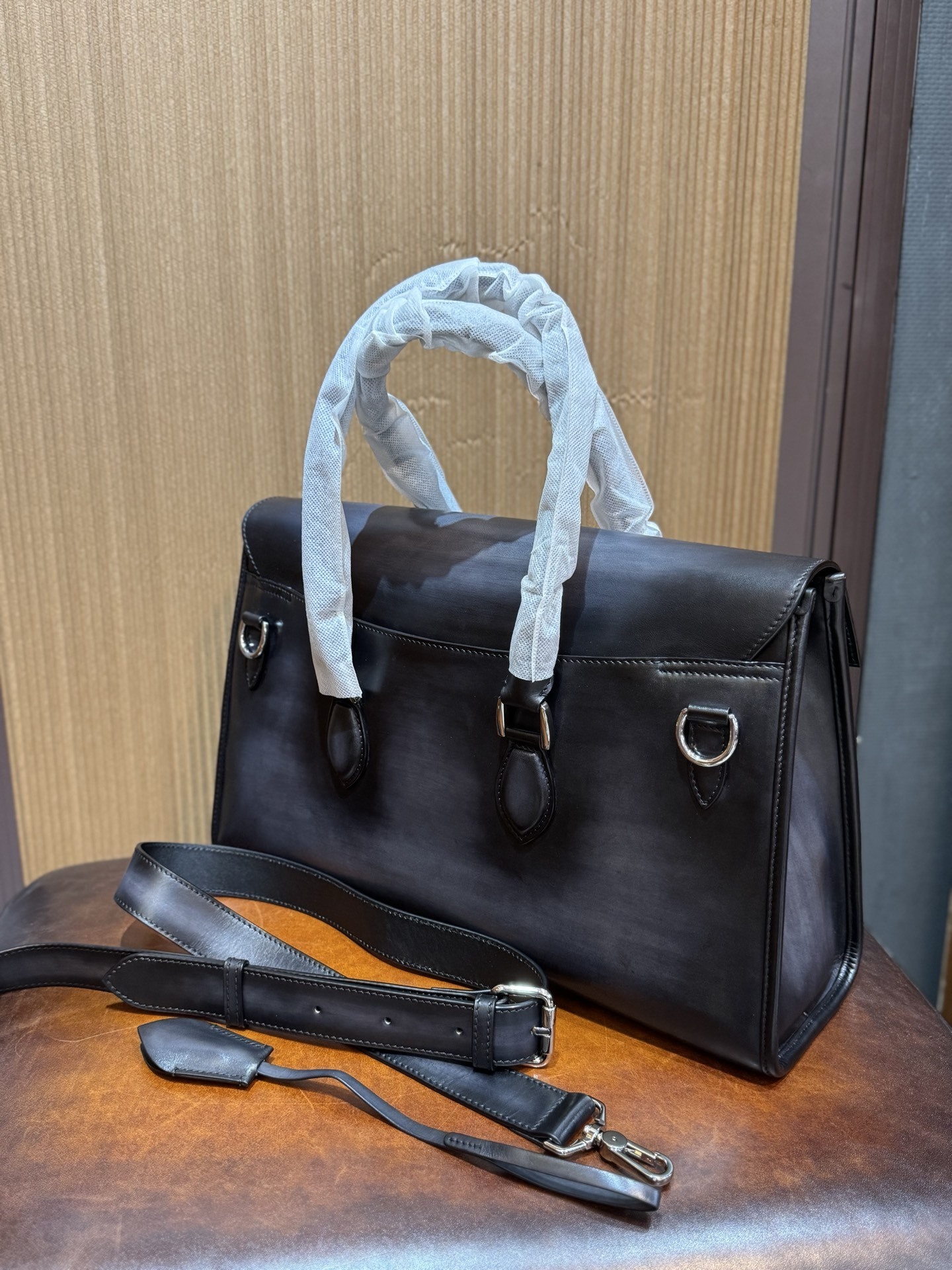 Berluti E'Mio Scritto leather briefcase in Cacao Intenso