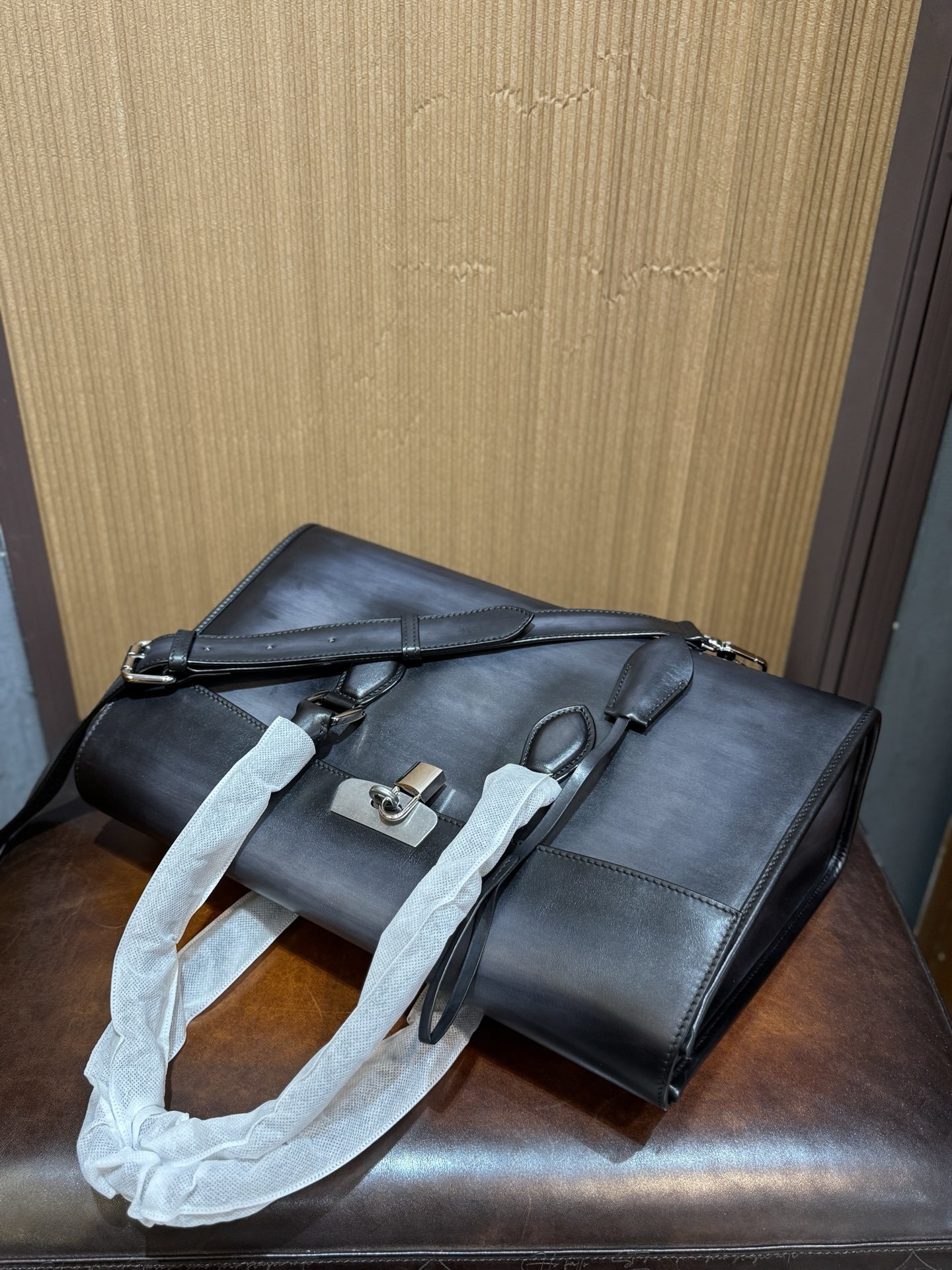 Berluti E'Mio Scritto leather briefcase in Cacao Intenso