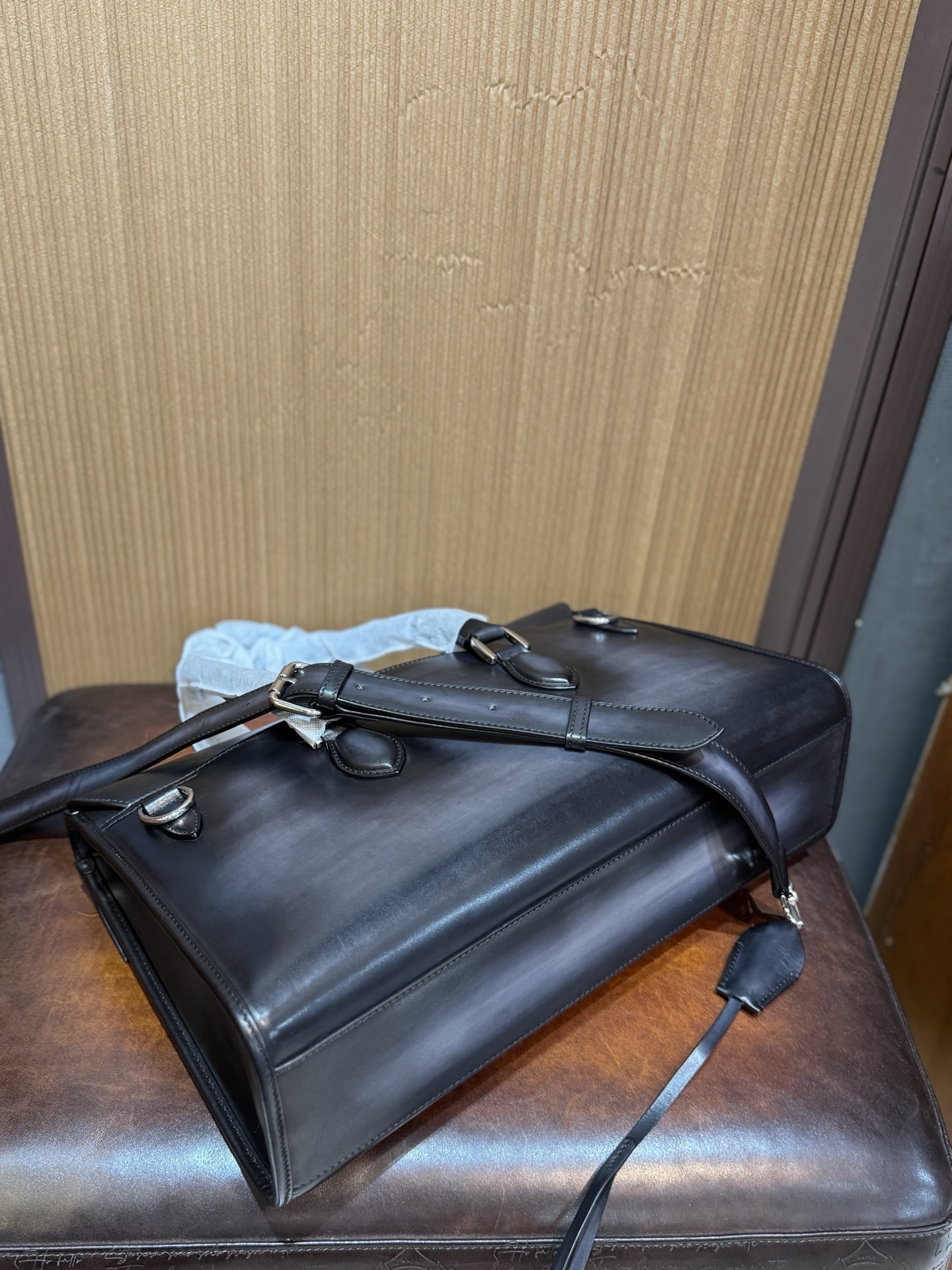 Berluti E'Mio Scritto leather briefcase in Cacao Intenso