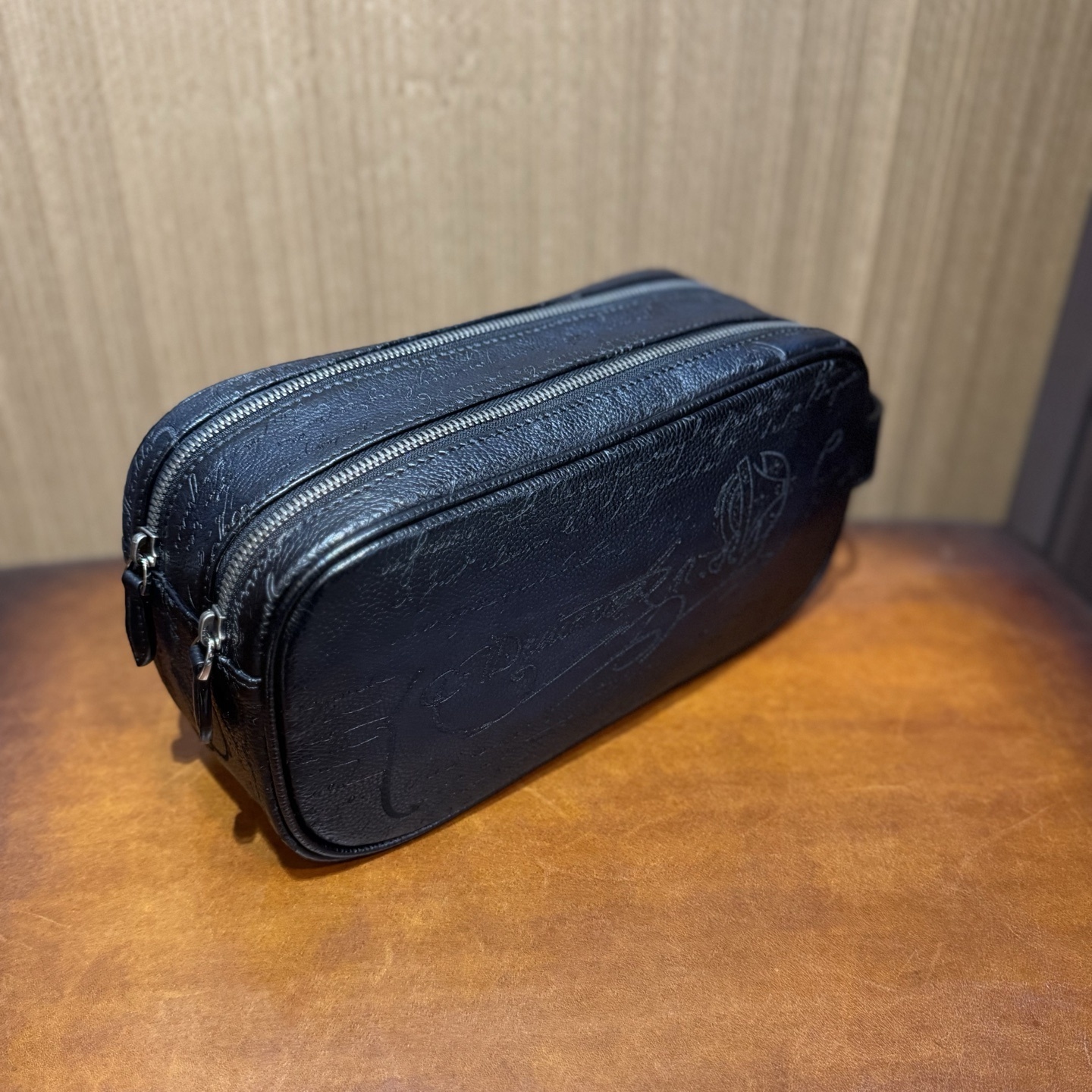 Berluti Formula 1003 Zipped Pouch in Scritto leather