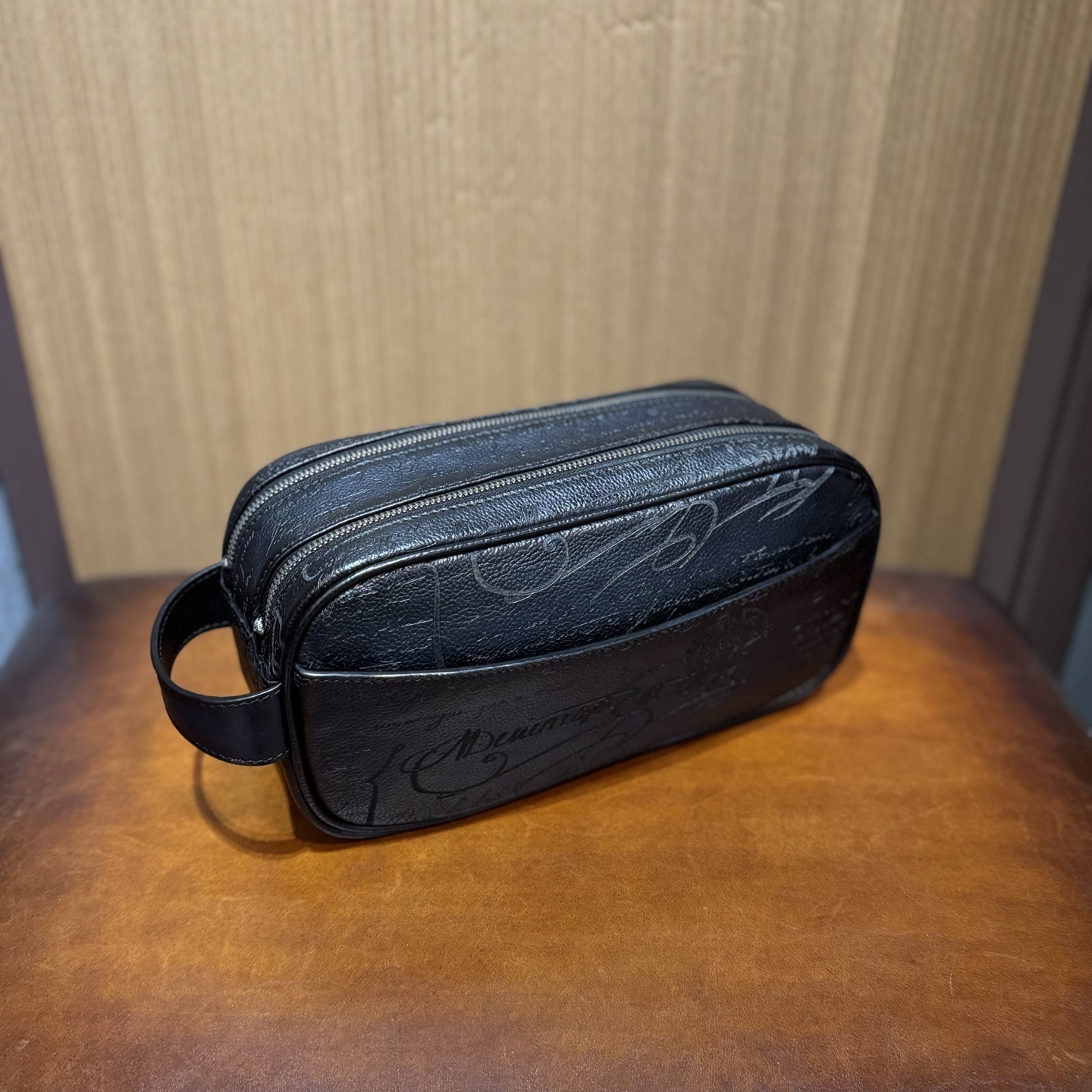 Berluti Formula 1003 Zipped Pouch in Scritto leather