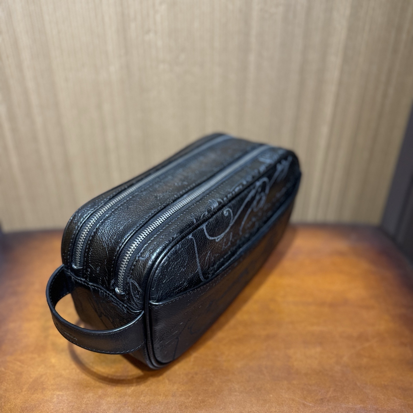 Berluti Formula 1003 Zipped Pouch in Scritto leather