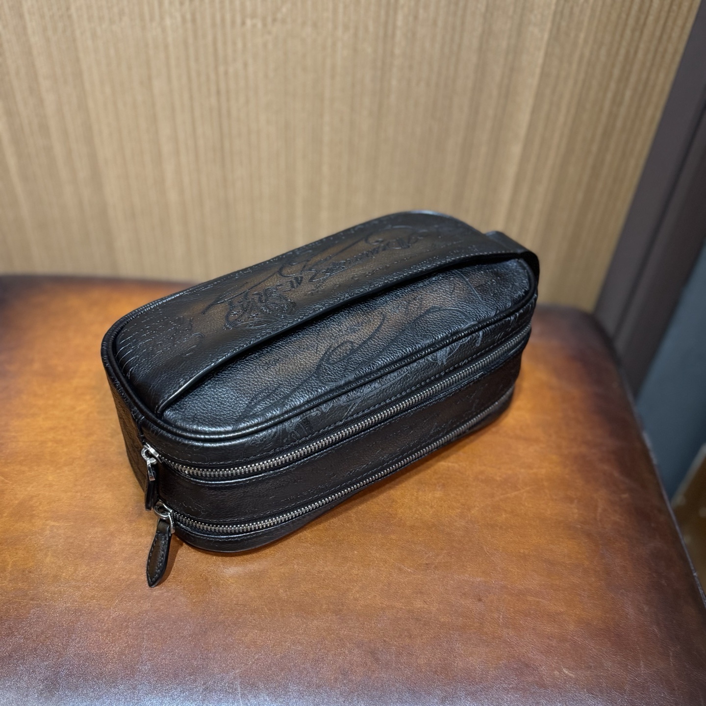 Berluti Formula 1003 Zipped Pouch in Scritto leather