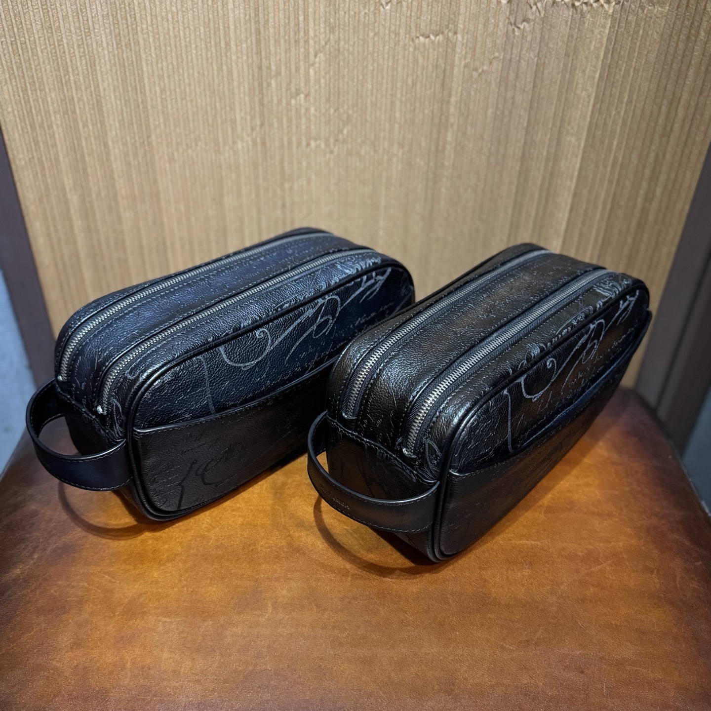 Berluti Formula 1003 Zipped Pouch in Scritto leather