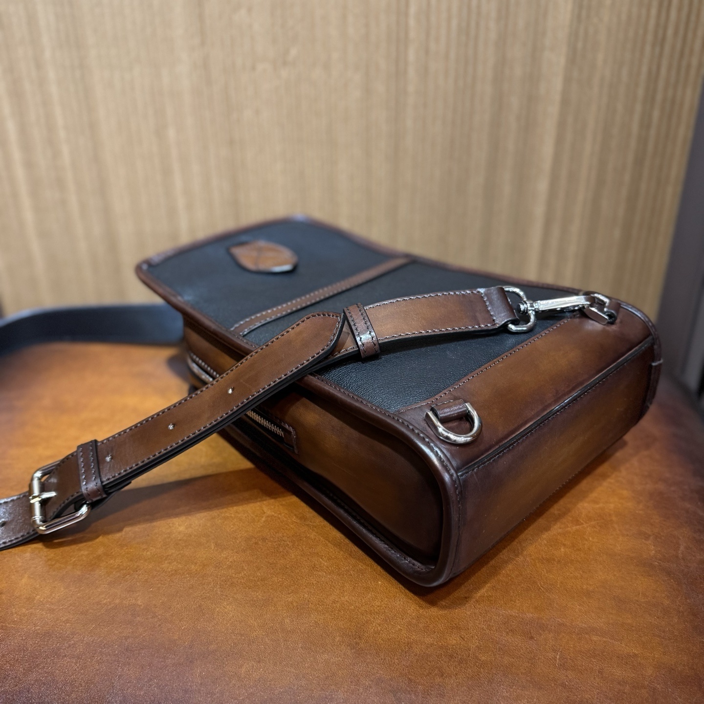 Berluti Périple sling bag in brown Venezia leather