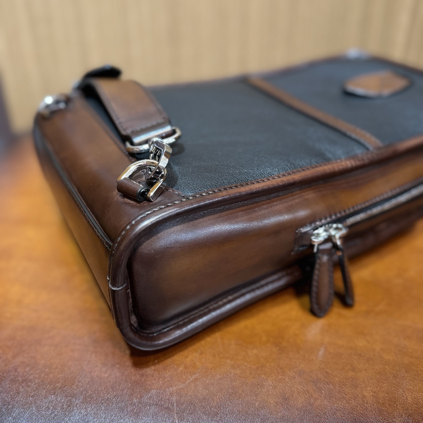 Berluti Périple sling bag in brown Venezia leather