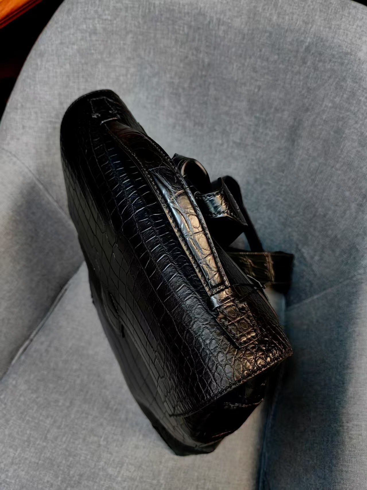 Saint Laurent Sac De Jour crocodile-embossed leather backpack in black