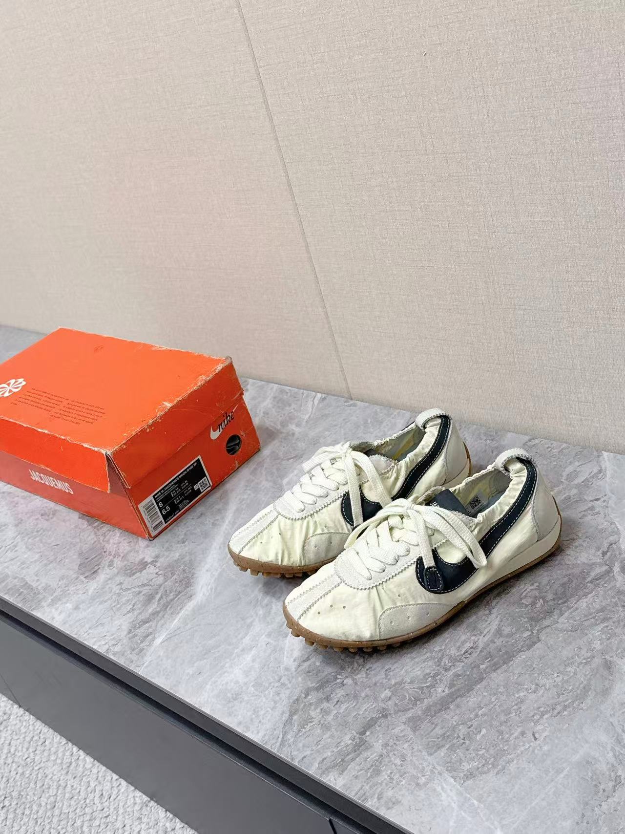 Nike x Jacquemus Moon Shoe SP in the Pale Yellow or Alabaster colorway