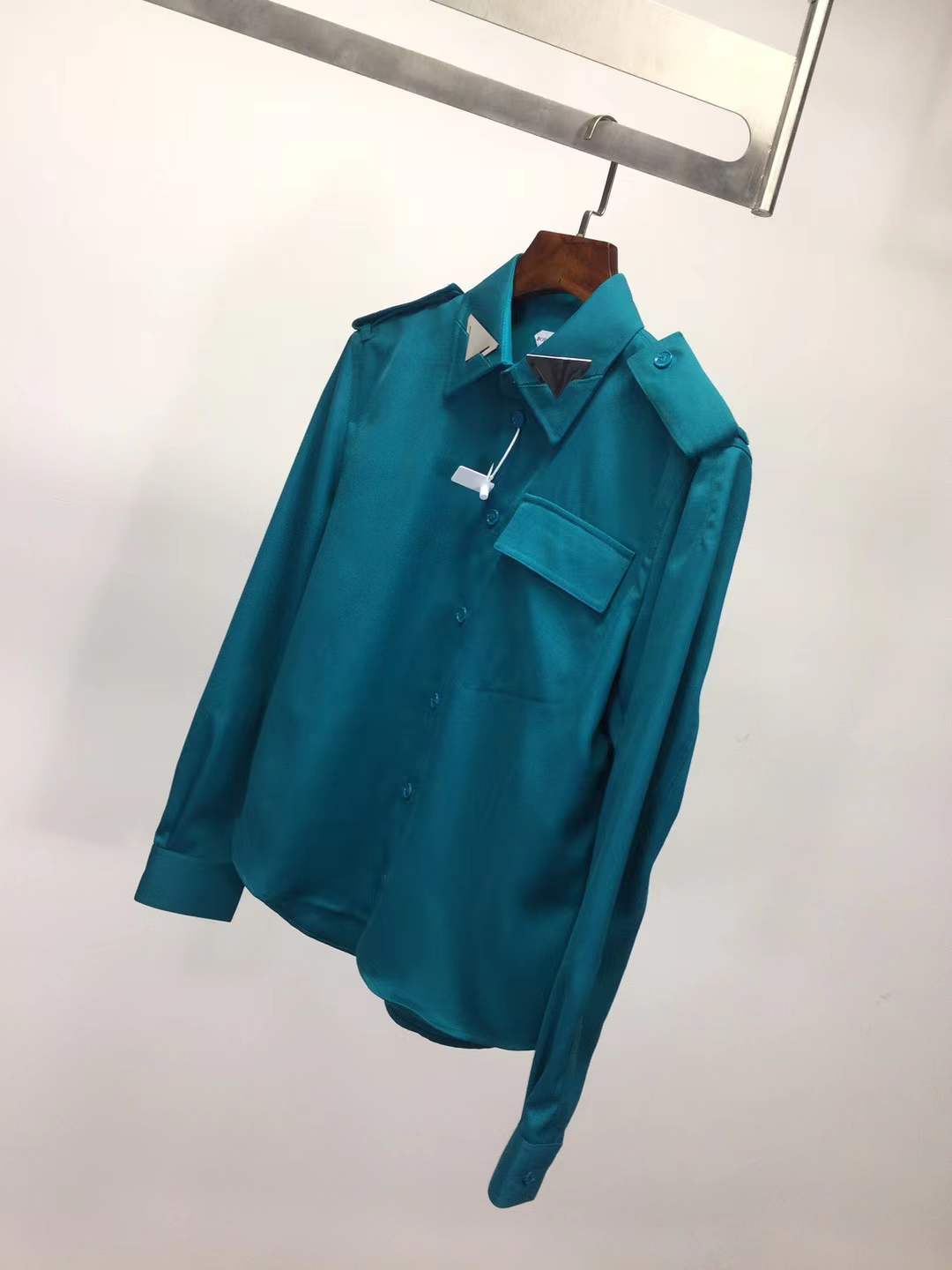 Bottega Veneta Grain de Poudre Wool Shirt in green