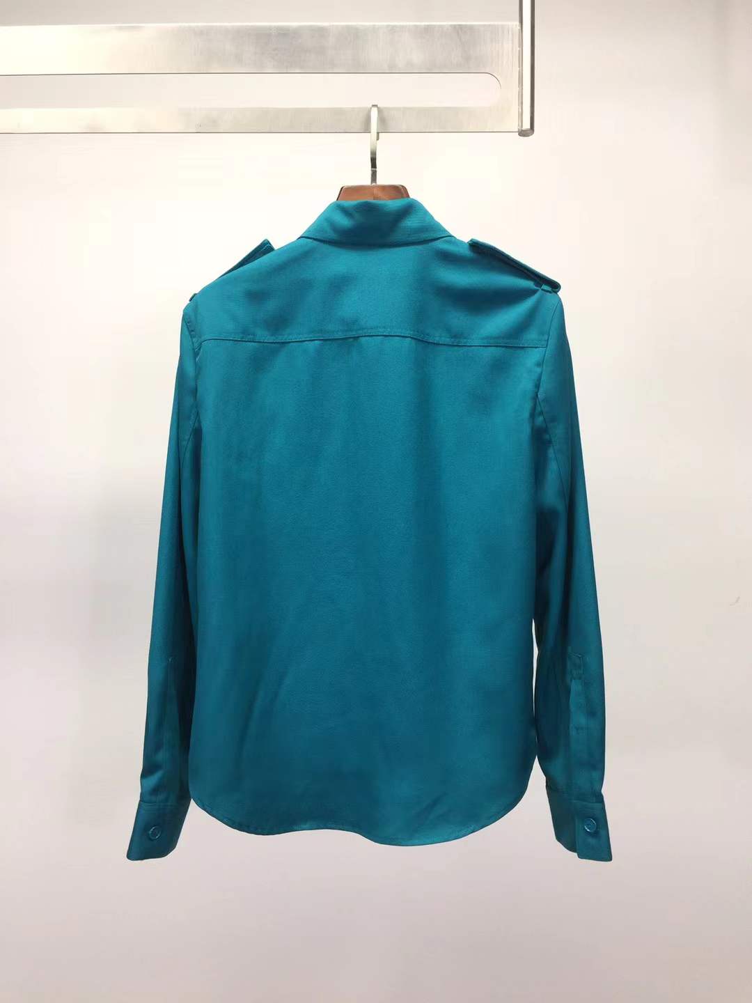 Bottega Veneta Grain de Poudre Wool Shirt in green